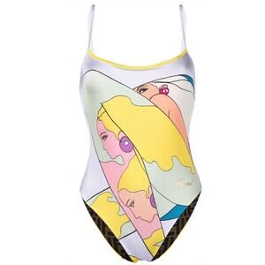 FENDI Fendirama Hairdo Girls FF logo reversible swimsuit bodysuit
